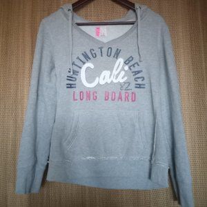 Cozy Grey Huntington Beach Cali Sweater Hoodie